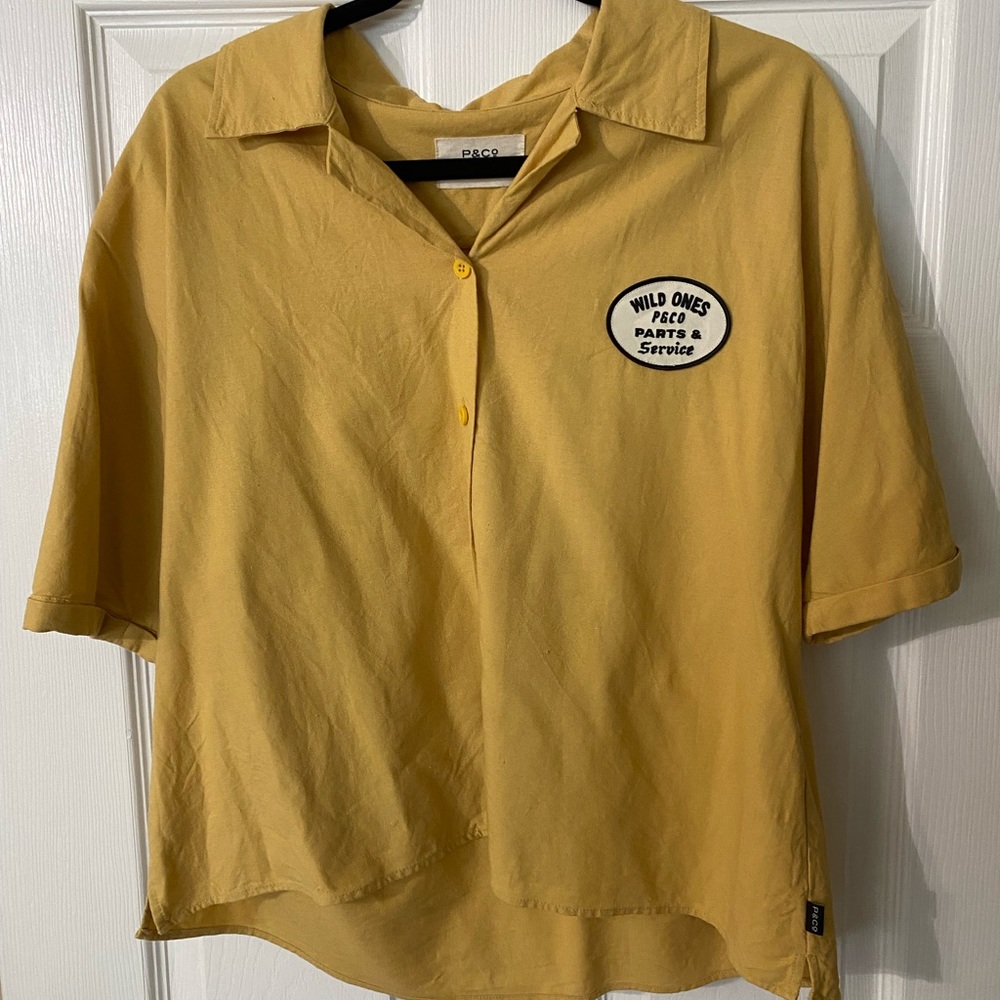 P&Co Full Service Bowling Shirt- pale yellow